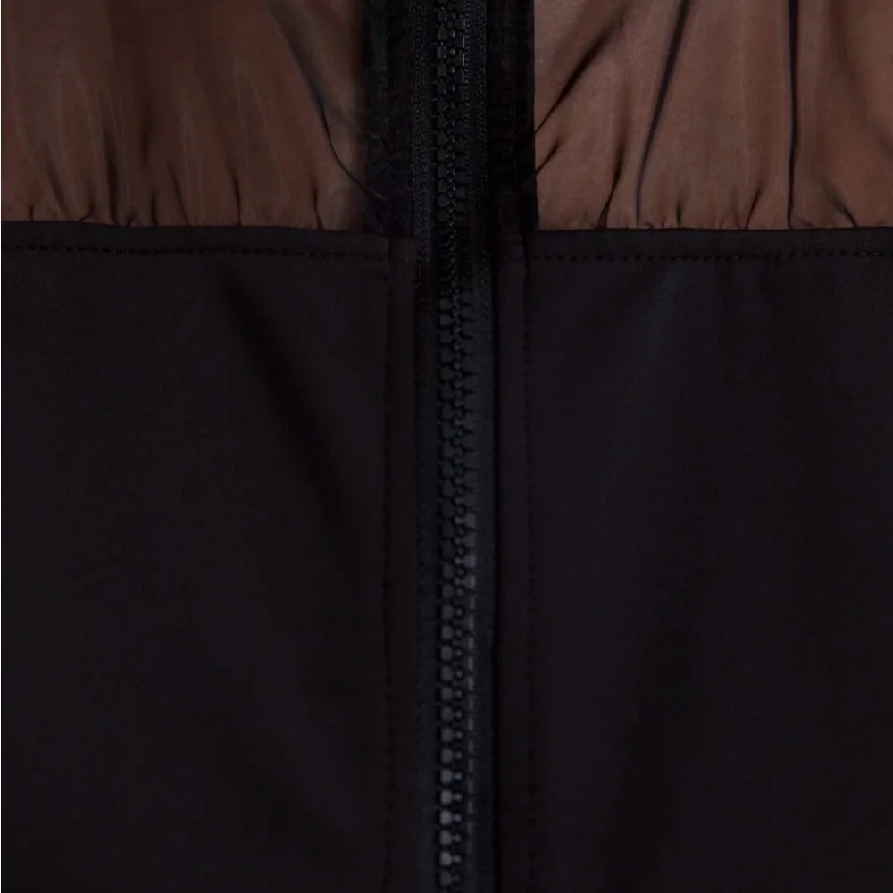 Zara Sheer Sleeve Tulle & Neoprene Bomber Jacket Black Rare Lightweight Sz S - Picture 6 of 10